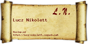 Lucz Nikolett névjegykártya